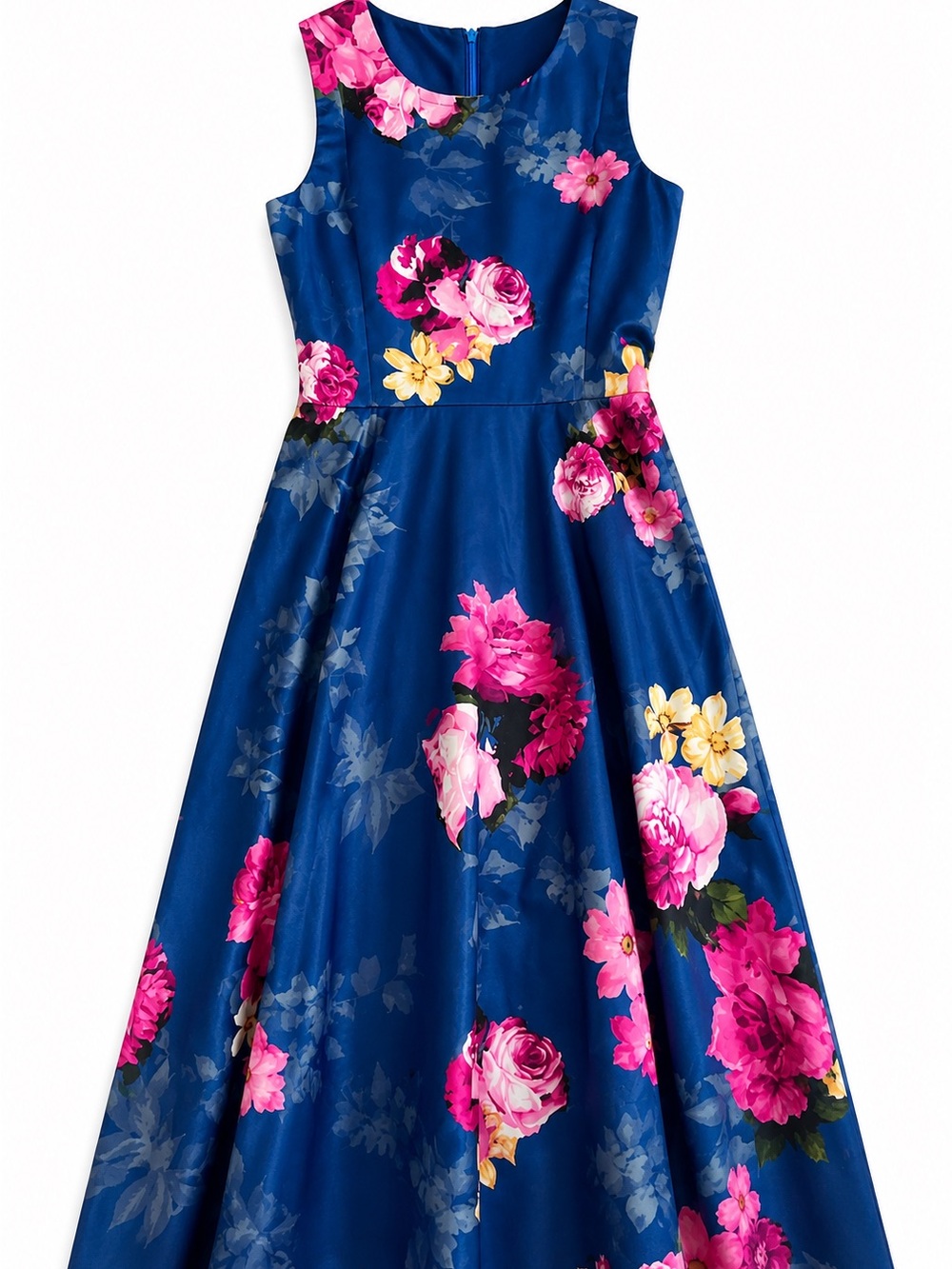 Floral Maxi Dress in Blue & Red Like New